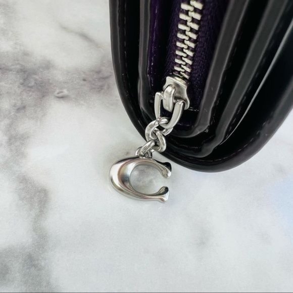 ❗️Sold❗️Coach Purple Small Town Bucket Bag Crossbody Shoulder Bag & Snap Wallet - Picture 15 of 16